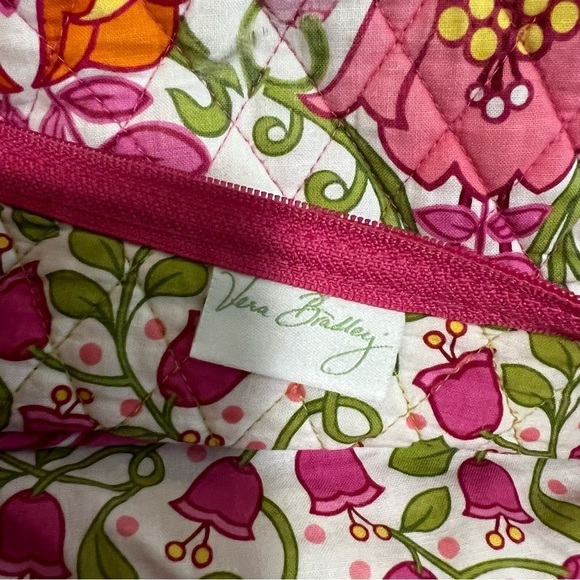 VERA BRADLEY Lilli Bell On The Go Crossbody Pink Green White Tulip Floral 2013 - Picture 15 of 16